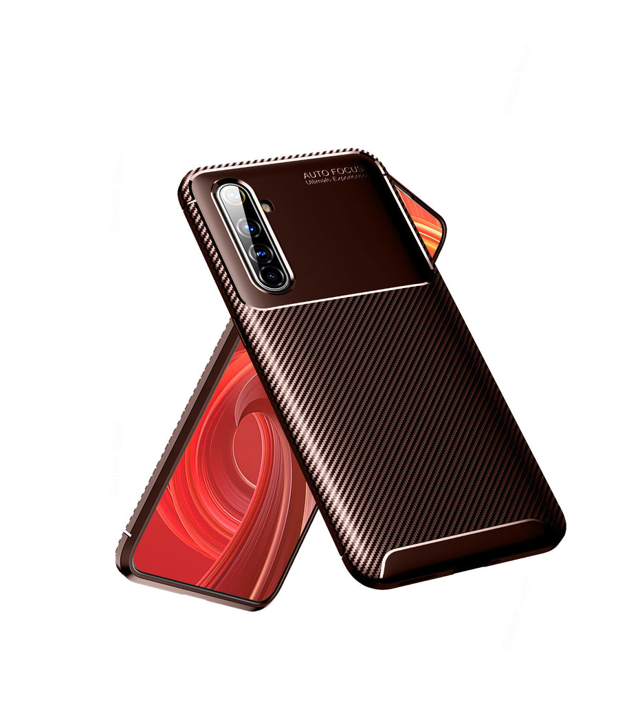Aramid Fibre Series Shockproof Armor Back Cover for Realme X50 Pro, Rust Brown