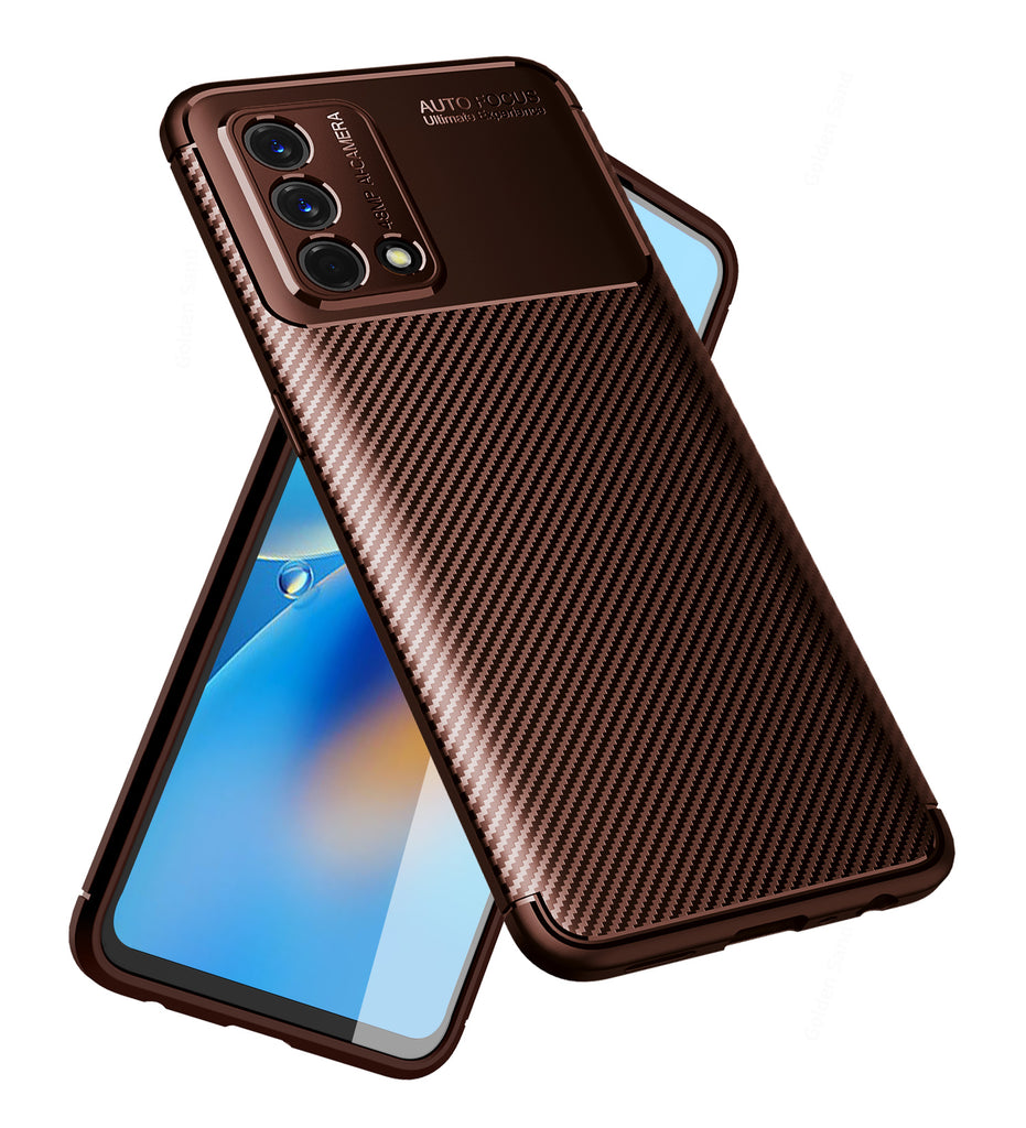 Aramid Fibre Series Shockproof Armor Back Case for Oppo F19s, Oppo F19, 6.43 inch, Brown