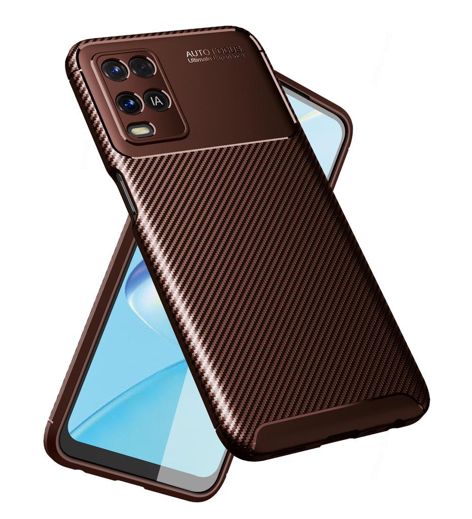 Aramid Fibre Series Shockproof Armor Back Case for Oppo A54 4G, 6.51 inch, Brown