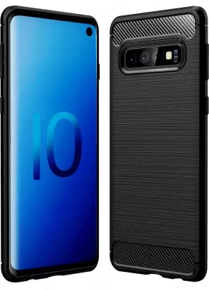 Carbon Fibre Series Shockproof Armor Back Cover for Samsung Galaxy S10, 6.1 inch, Black