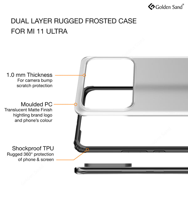 Xiaomi Mi 11 Ultra (6.81 inch) Back Cover | Rugged Frosted Series, Black