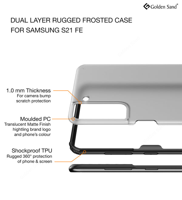 Samsung Galaxy S21 FE 5G, Samsung Galaxy S21 FE 5G 2023 (Snapdragon 888) (6.41 inch) Back Cover | Rugged Frosted Series, Black