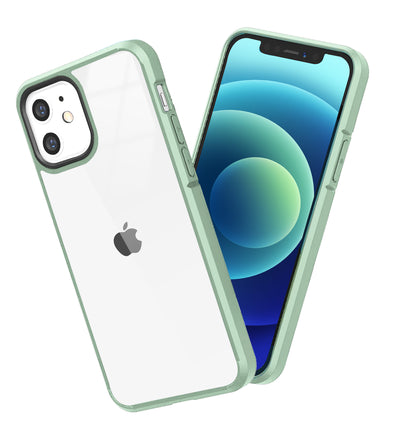 Apple iPhone 12 Mini (5.4 inch) Back Cover | Ice Crystal Series [Anti Yellow], Light Green