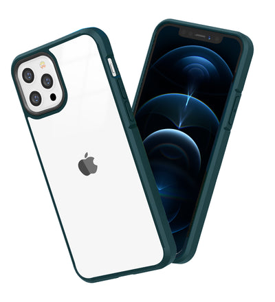 Apple iPhone 12 Pro    (6.1 inch) Back Cover | Ice Crystal Series [Anti Yellow], Military Green