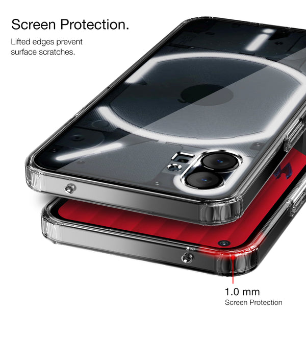 Nothing Phone (1) (6.55 inch) Back Cover | Ice Crystal Series [Anti Yellow], Black Clear