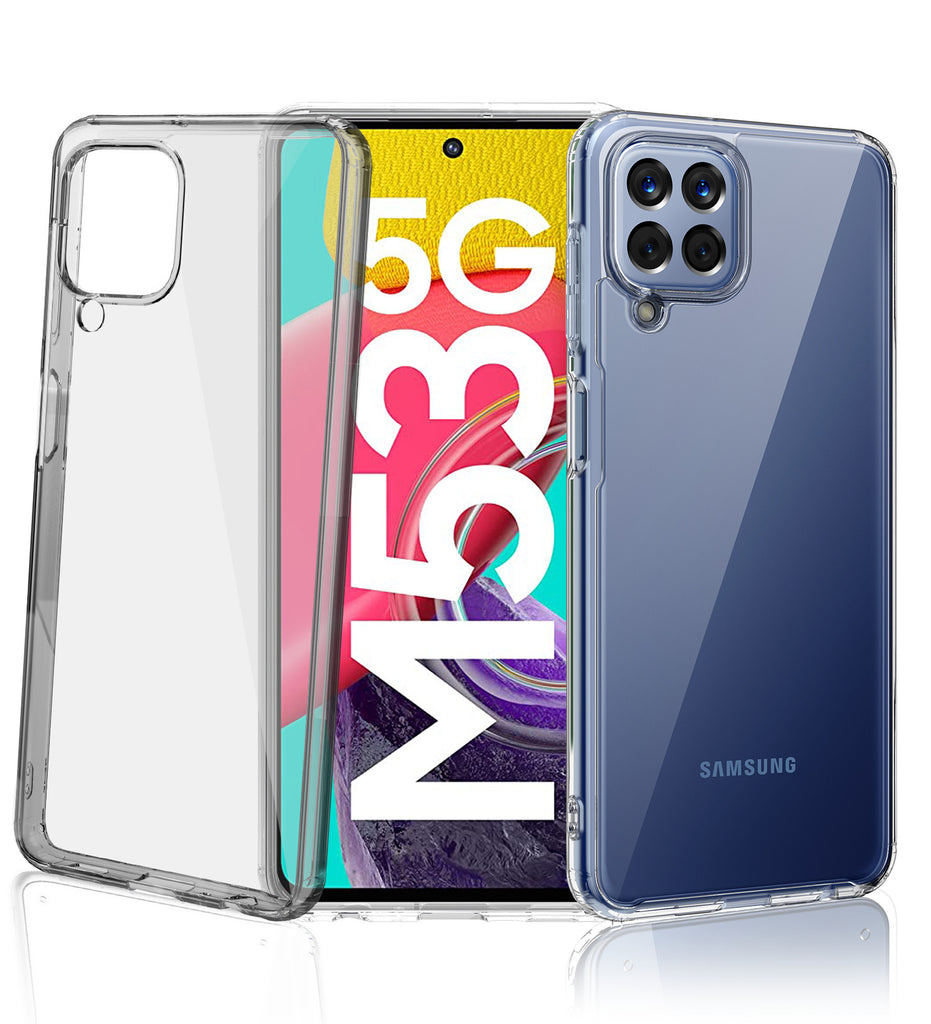 Samsung Galaxy M53 5G (6.7 inch) Back Cover | Ice Crystal Series [Anti Yellow], Black Clear