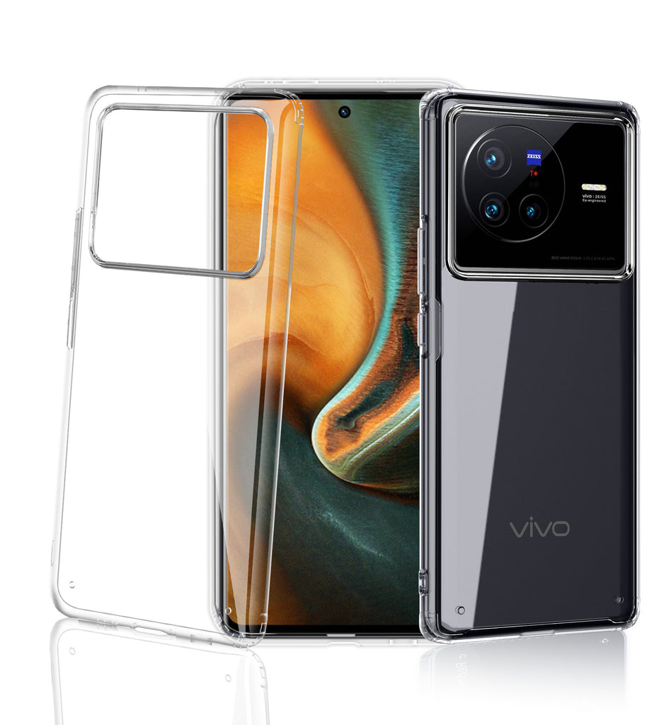 Ice Crystal Series Hybrid Transparent PC Military Grade TPU Back Cover for Vivo X80, 6.78 inch, Crystal Clear