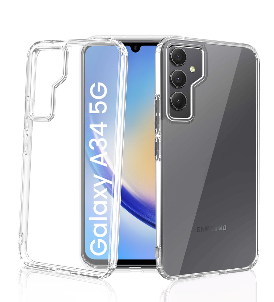 Ice Crystal Series Hybrid Transparent PC Military Grade TPU Back Cover for Samsung Galaxy A34 5G, 6.6 inch, Crystal Clear