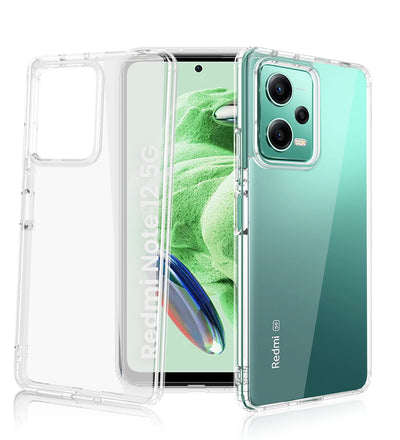 Ice Crystal Series Hybrid Transparent PC Military Grade TPU Back Cover for Redmi Note 12 5G, 6.67 inch, Crystal Clear