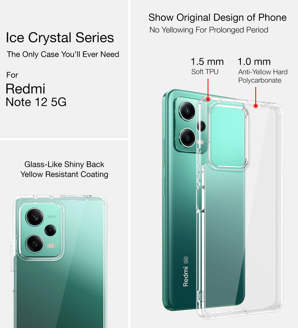 POCO X5 5G (6.67 inch) Back Cover | Ice Crystal Series, Crystal Clear
