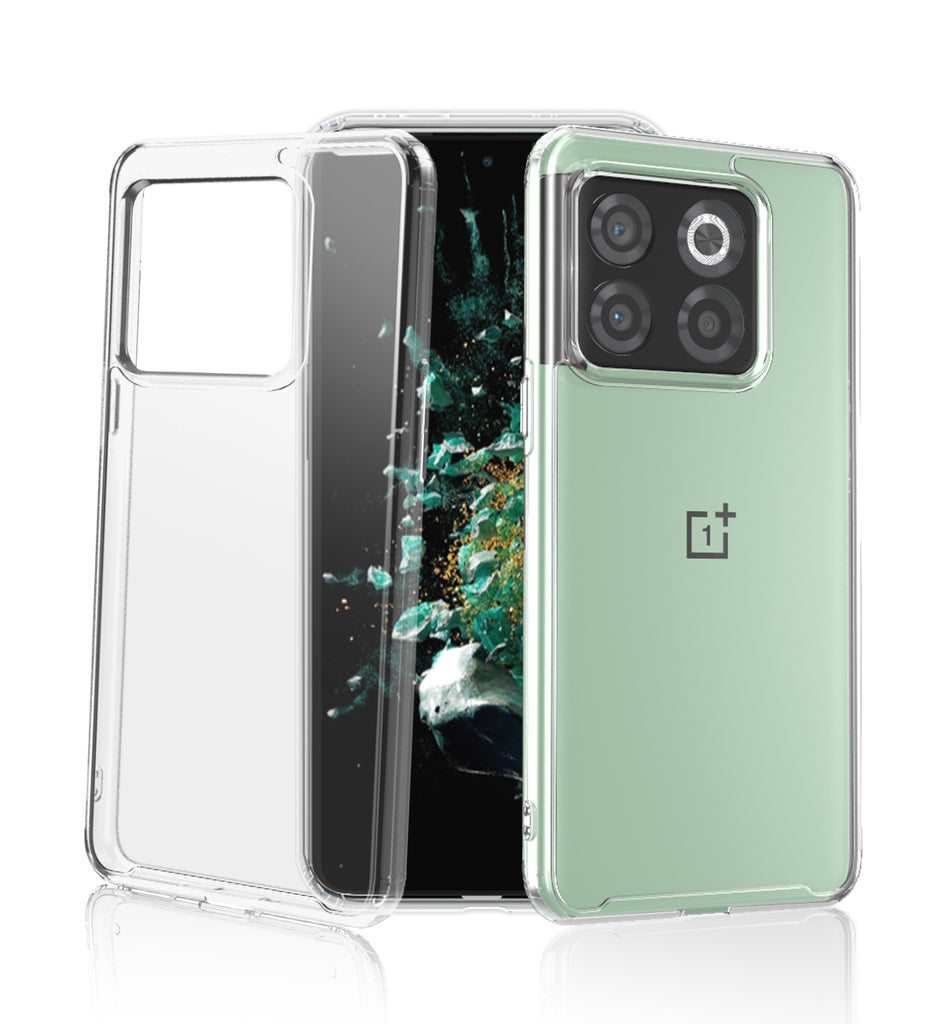 Ice Crystal Series Hybrid Transparent PC Military Grade TPU Back Cover for OnePlus 10T 5G, 6.7 inch, Crystal Clear