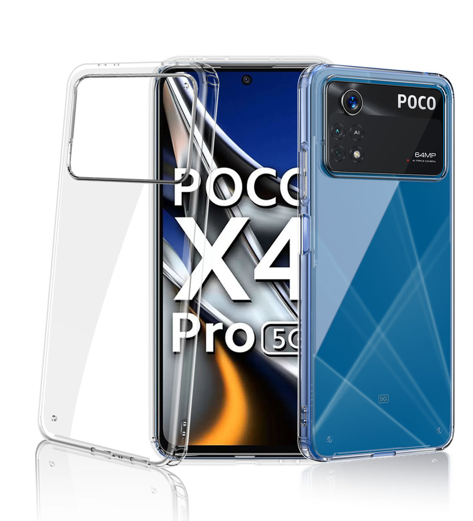 Ice Crystal Series Hybrid Transparent PC Military Grade TPU Back Cover for POCO X4 Pro 5G, 6.67 inch, Crystal Clear