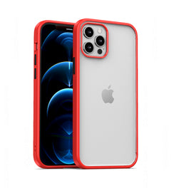 Simply Clear Series Hybrid Transparent Back Cover for Apple iPhone 12 Pro Max, Red