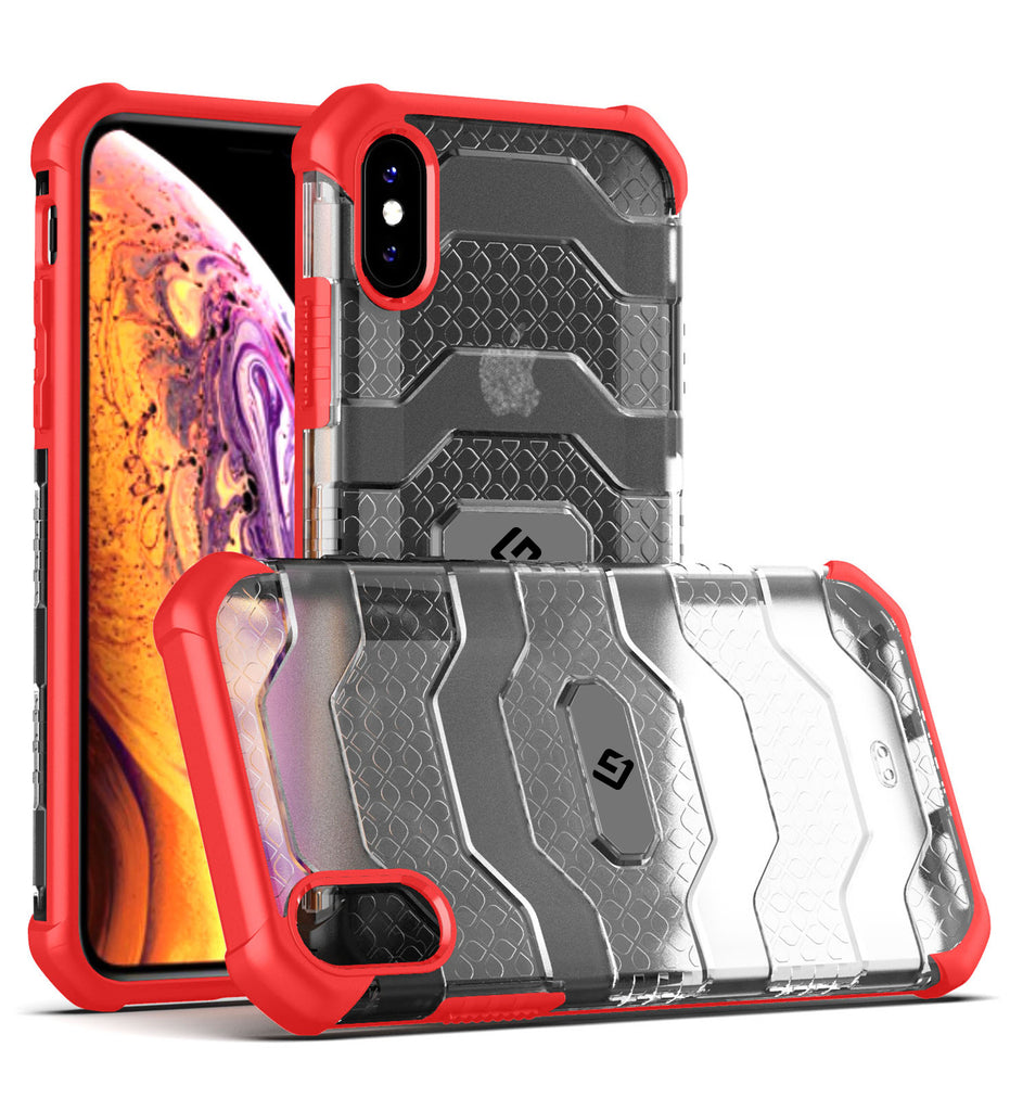 Explorer Series [Certified Military Grade Protection] Back Cover for Apple iPhone X, XS (5.8 inch), Tangy Red