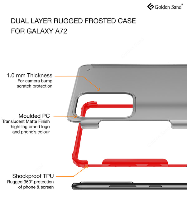 Samsung Galaxy A72 (6.7 inch) Back Cover | Rugged Frosted Series, Red