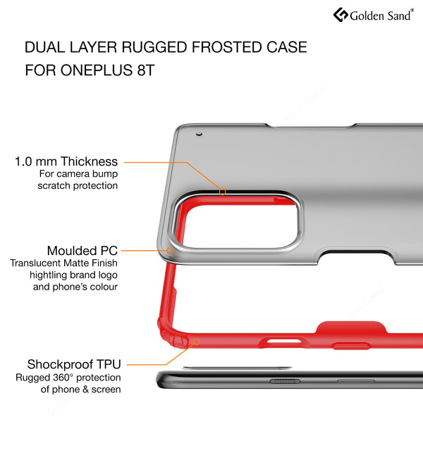 OnePlus 8T, One Plus 9R Back Cover | Rugged Frosted Series, Red