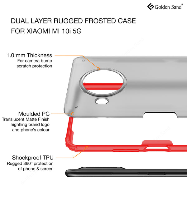 Mi 10i 5G (6.67 inch) Back Cover | Rugged Frosted Series, Red