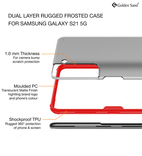 Samsung Galaxy S21 5G (6.2 inch) Back Cover | Rugged Frosted Series, Red